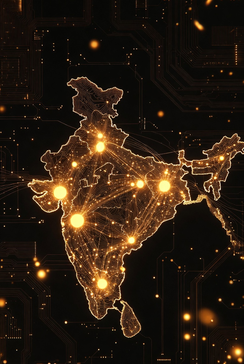 Map of India showing service areas