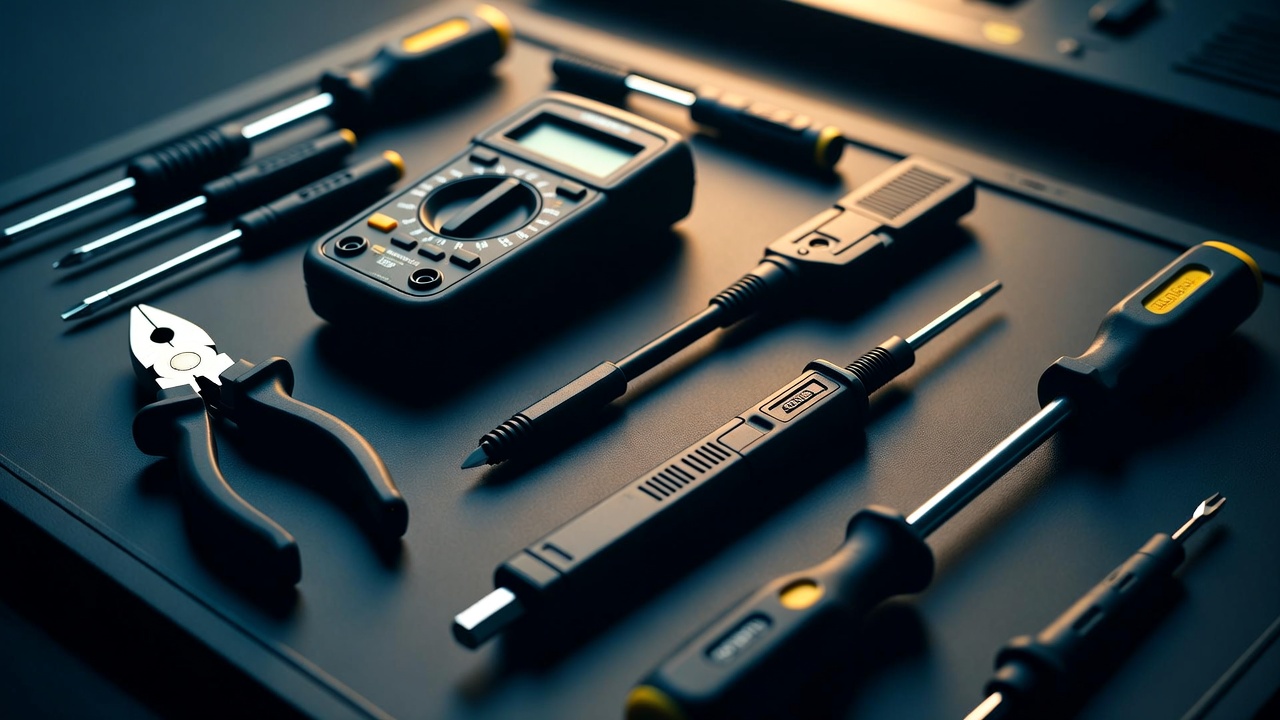 An HSES emergency electrician wearing a headlamp works at night to restore power.